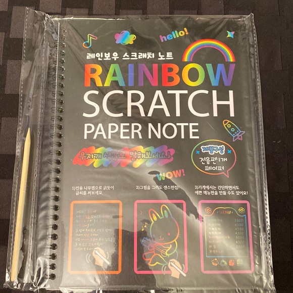 NWT Rainbow Magic Scratch Art Black Paper Note Book - Picture 1 of 2